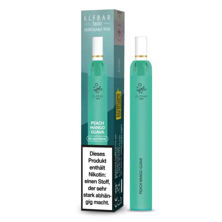 Bei uns bekommst du alle Elf Bar t600 Sorten zu besten preisen, unter anderem Peach Mango Guava