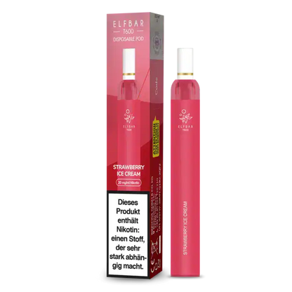 Elf bar t600 Strawberry Ice Cream wird dir ein cremiges Sommererlebnis bescheren.