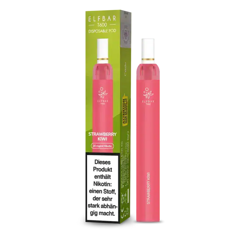 Bei uns bekommst du alle Elf bar t600 Modelle. Unter anderem den fruchtigen Strawberry Kiwi Geschmack.
