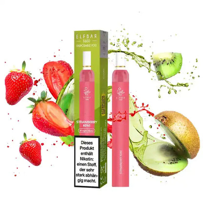 Bei uns bekommst du alle Elf bar t600 Modelle. Unter anderem den fruchtigen Strawberry Kiwi Geschmack.