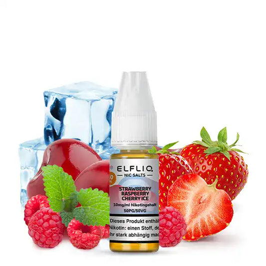 Elfliq Strawberry Raspberry Cherry Ice, 10 ml, 20 mg/ml Nikotingehalt