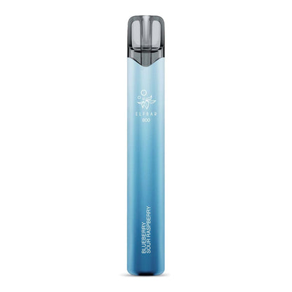 ELFBAR 800 Blueberry Sour Raspberry Einweg E-Zigarette ohne Verpackung – schlankes hellblaues Gehäuse, 800 Züge, Mix aus süßer Blaubeere und saurer Himbeere mit 20 mg/ml Nikotin