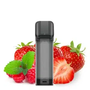ELFA Pods Strawberry Raspberry Pod Abbildung mit Erdbeeren und Himbeeren im Hintergrund