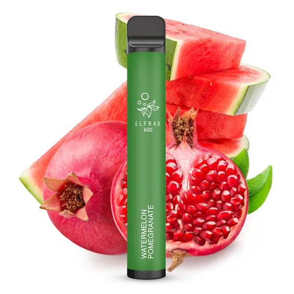 Elf Bar 600 Watermelon Pomegrenate Produktbild mit dem Geschmack von Wassermelone und Granatapfel