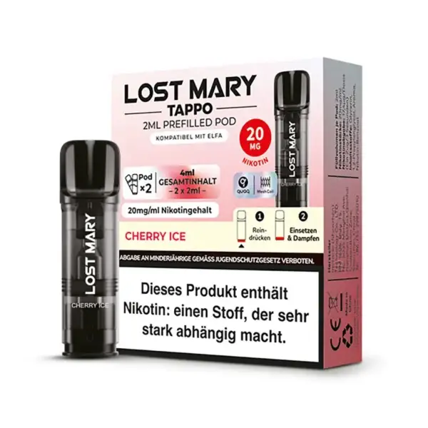 lost mary tappo prefilled pod cherry ice 2