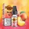 Al Massiva Liquid Big M Peach Ice – Fruchtiges E-Liquid mit Pfirsich und Ice-Effekt, Flasche mit Verpackung und Pfirsichfruchtmotiv für elfbar-vapes.eu
