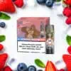 RandM Tornado Pods Blueberry Raspberry mit markanter Gorilla-Verpackung, Pod-Design und Früchten im Hintergrund – fruchtige Mischung aus Blaubeeren und Himbeeren mit 20 mg/ml Nikotin.