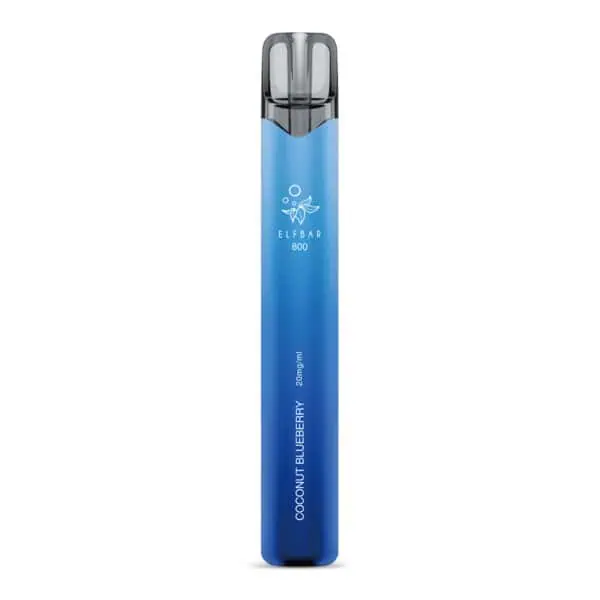 ELFBAR 800 Coconut Blueberry Einweg E-Zigarette ohne Verpackung – elegantes blaues Gehäuse, 800 Züge, exotisch-fruchtige Mischung aus Kokosnuss und Blaubeere mit 20 mg/ml Nikotin