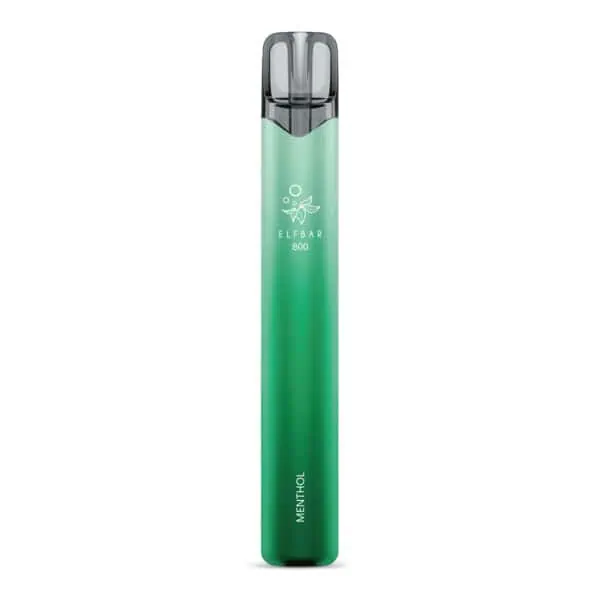 ELFBAR 800 Menthol Einweg E-Zigarette ohne Verpackung – schlankes grünes Gehäuse mit Farbverlauf, 800 Züge, erfrischendes Menthol-Aroma mit 20 mg/ml Nikotin